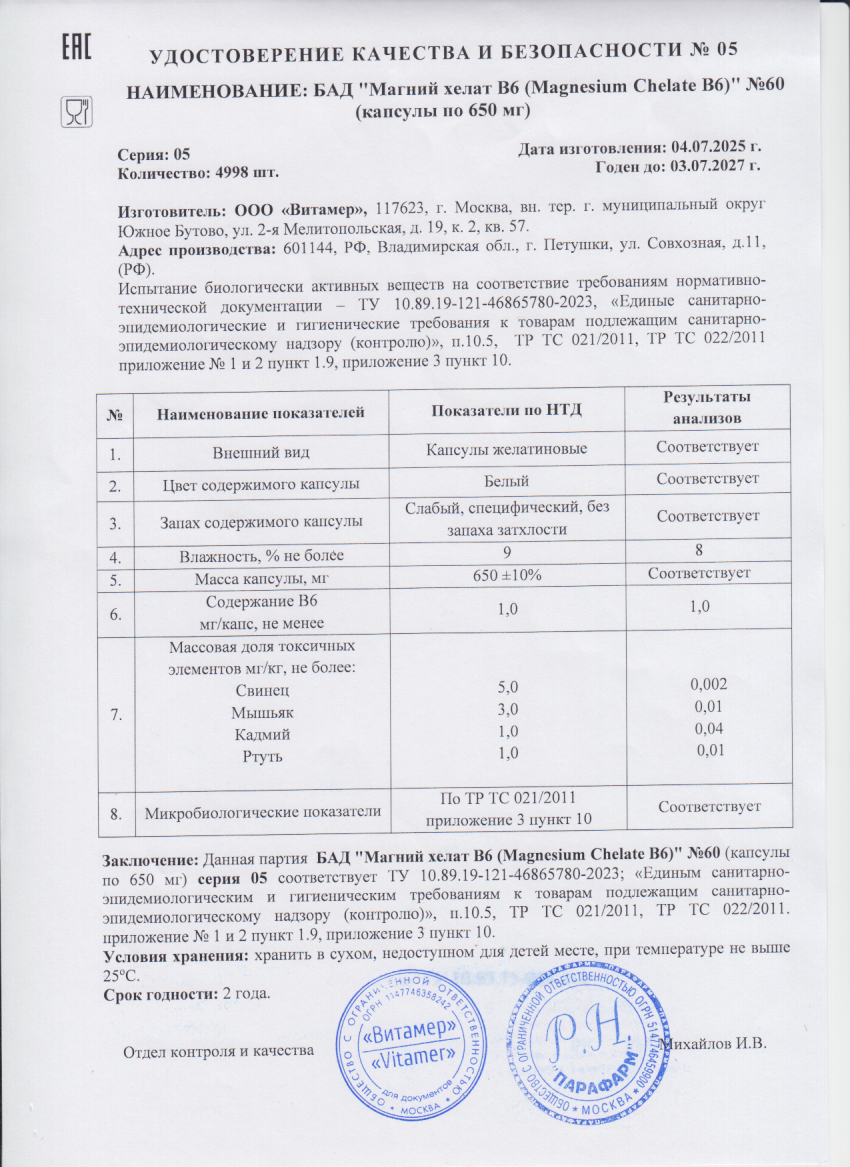 Паспорт №072025